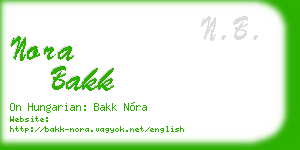 nora bakk business card