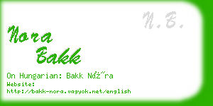 nora bakk business card